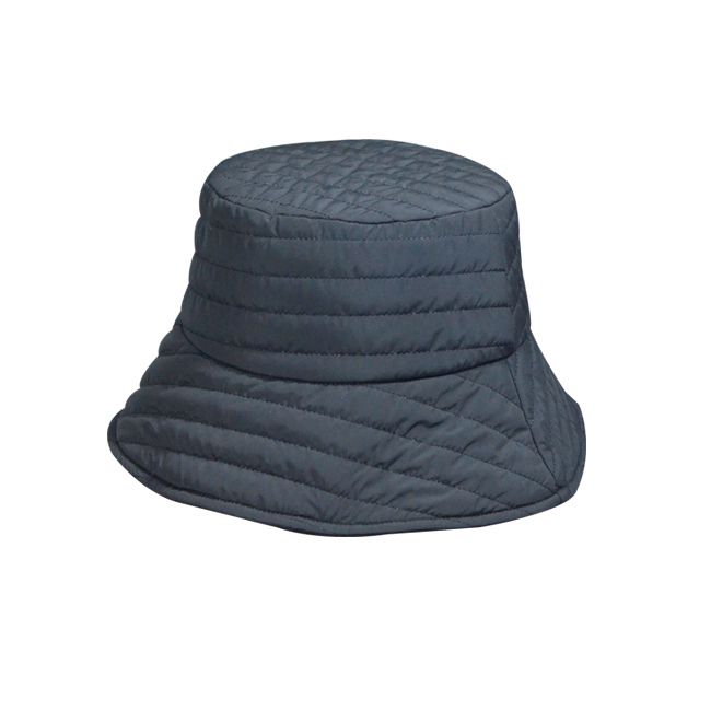 Hot Pink Quilted Puffer Bucket Winter Hat
