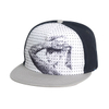 Custom 100% white brim hat metallic embroidery Flat Peak Cap