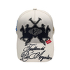 polo themed baseball cap, heavy multi‑color embroidery hat, black cotton twill casual cap