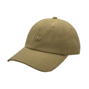 Khaki Herringbone Woven Cotton 6 Panel Casual Cap