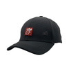 Black Full Crown Laser Perforated Quick Dry 6 Panel Performance Cap