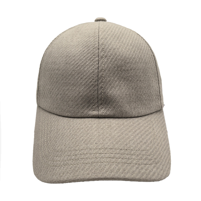 Light Gray Twill Wool Blend 6 Panel Plain Casual Dad Baseball Cap