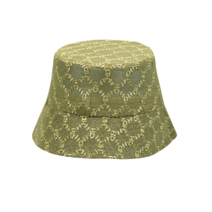 Gold Mesh Monogram Pattern Bucket Hat