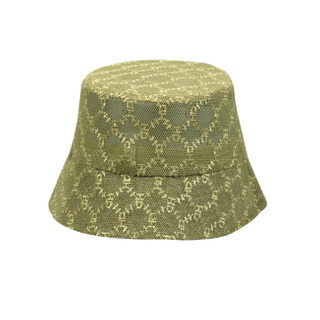 Gold Mesh Monogram Pattern Bucket Hat