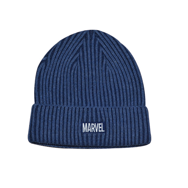 Light Blue Cuffed Knit Beanie Hat