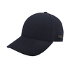 Dark Navy Twill Woven Winter Baseball Cap With Side Leather Tag