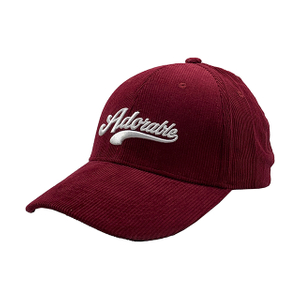 Burgundy Thick Corduroy 6 Panel Relaxed Cap