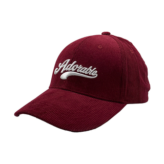 Burgundy Thick Corduroy 6 Panel Relaxed Cap
