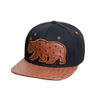 Custom 100% white brim hat metallic embroidery Flat Peak Cap