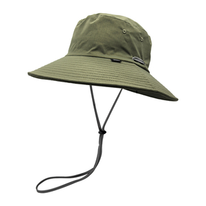 Solid Color Wide Brim Outdoor Bucket Hat With Adjustable Chin Strap