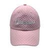 Pink Waffle Textured 6 Panel Baseball Cap With Silver Champion Embroidery