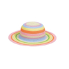 Rainbow Stripe Wide Brim Straw Outdoor Sun Hat