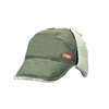Navy Plaid Wool Blend Winter Trapper Cap with Faux Fur Ear Flaps